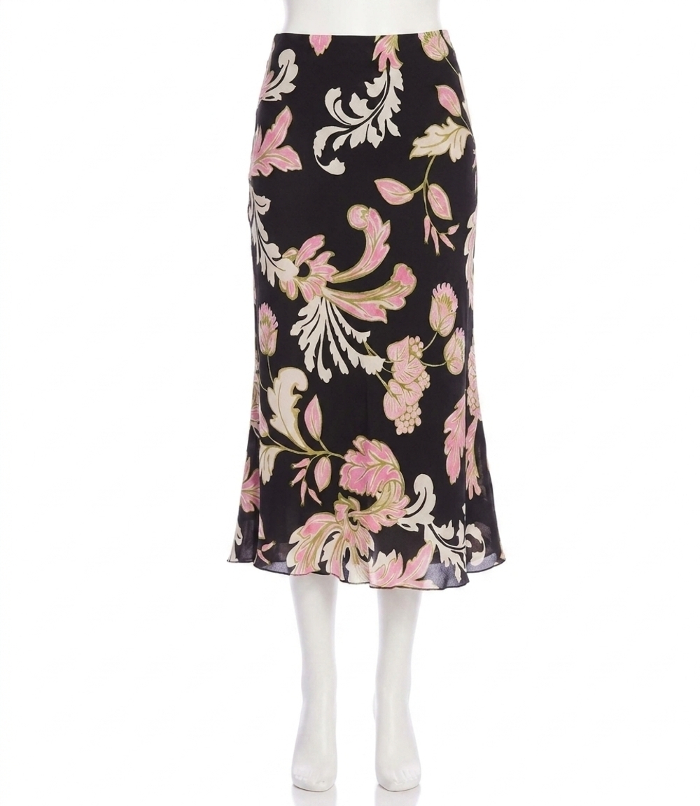 NEW KAREN KANE brissa bias cut midi skirt in pink floral print